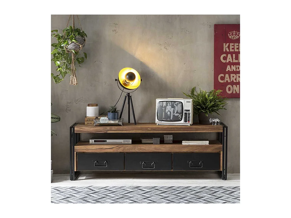 Lowboard im Industry Style Akazie Massivholz