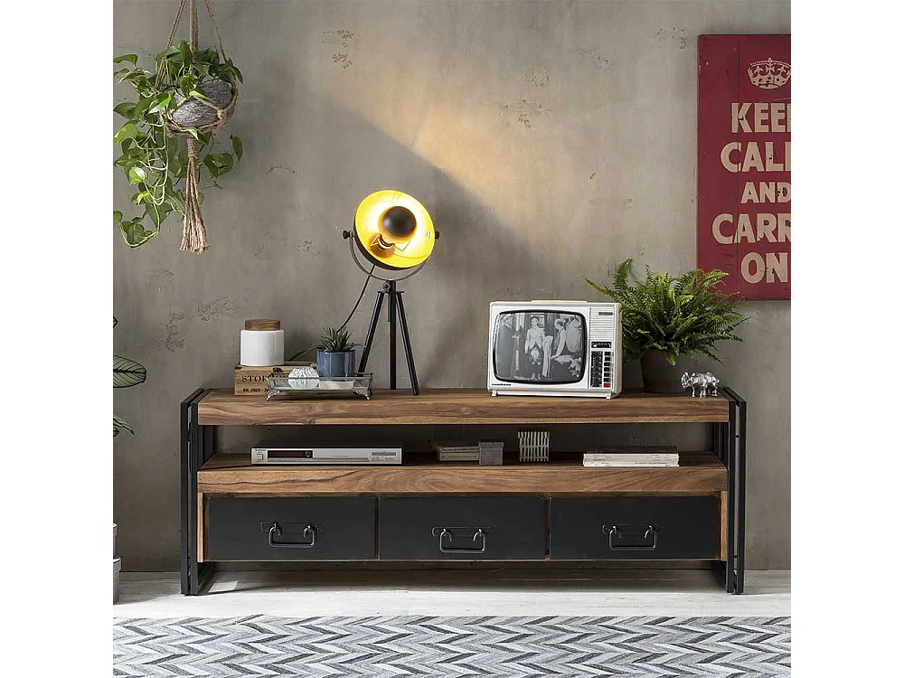 Lowboard im Industry Style Akazie Massivholz