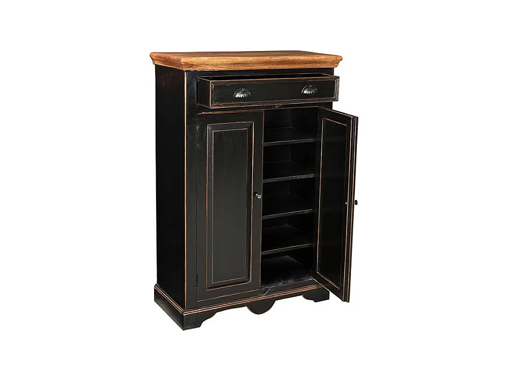 Vertiko im Shabby Chic Design Schwarz