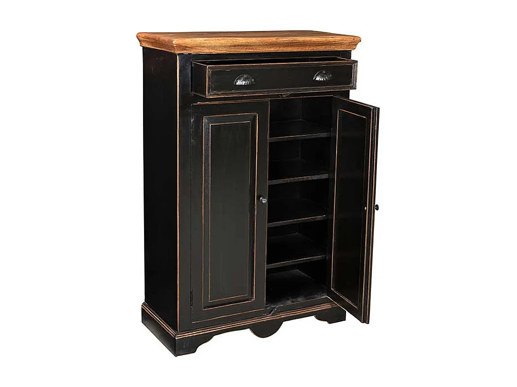 Vertiko im Shabby Chic Design Schwarz