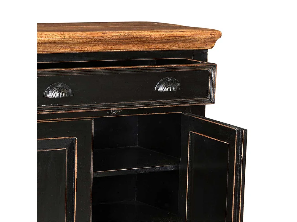 Vertiko im Shabby Chic Design Schwarz