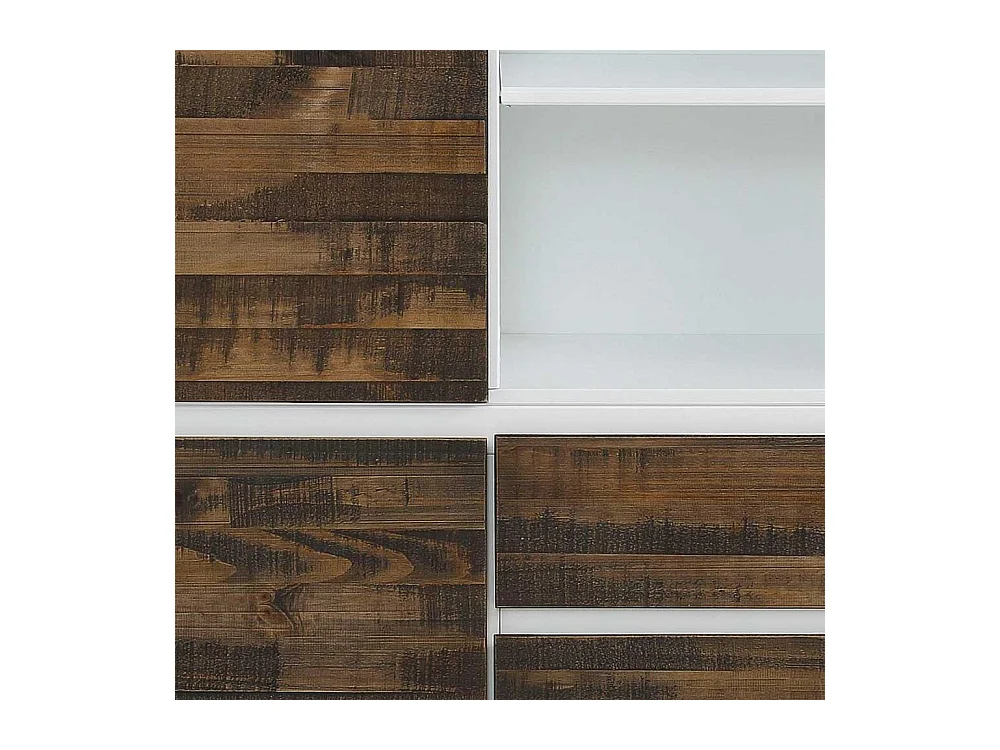 Flurkommode in Weiß und Kiefer dunkel 100 cm breit