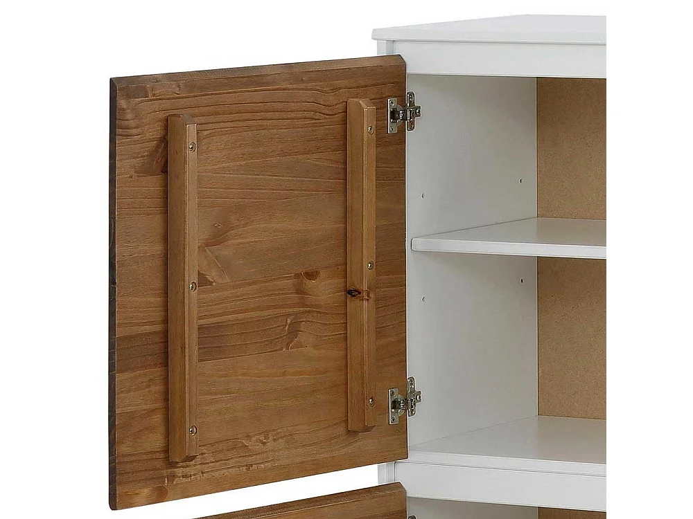 Flurkommode in Weiß und Kiefer dunkel 100 cm breit