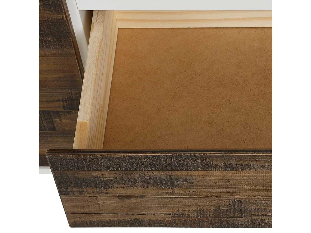 Flurkommode in Weiß und Kiefer dunkel 100 cm breit