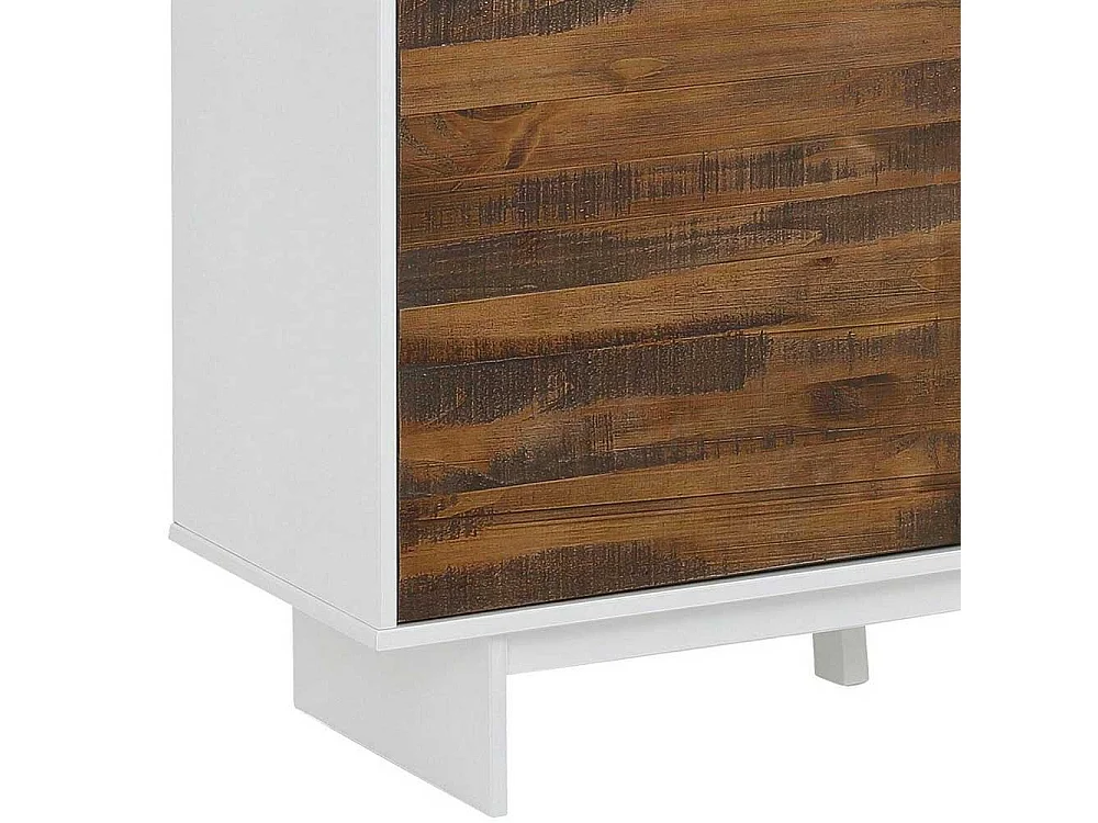 Flurkommode in Weiß und Kiefer dunkel 100 cm breit