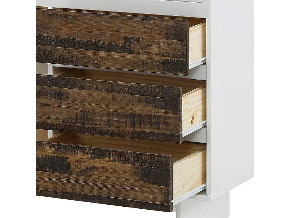 Flurkommode in Weiß und Kiefer dunkel 100 cm breit