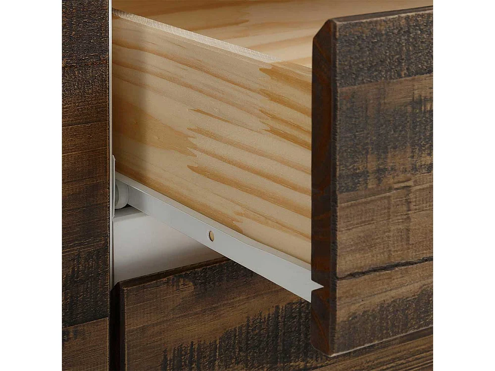 Flurkommode in Weiß und Kiefer dunkel 100 cm breit