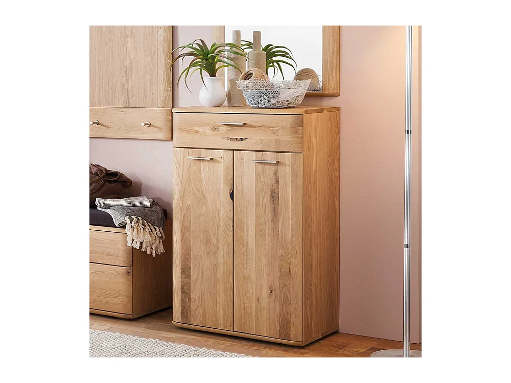 Garderobenkommode in Eiche Bianco 65 cm breit