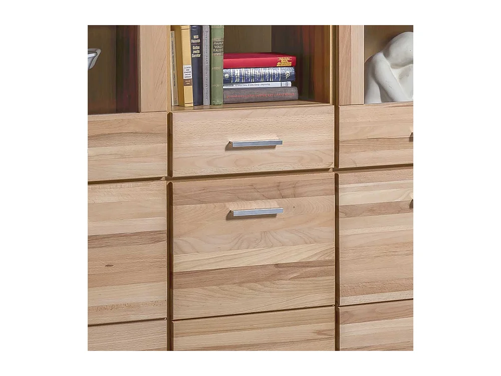 Esszimmer Highboard aus Kernbuche teilmassiv und Glas 140 cm hoch