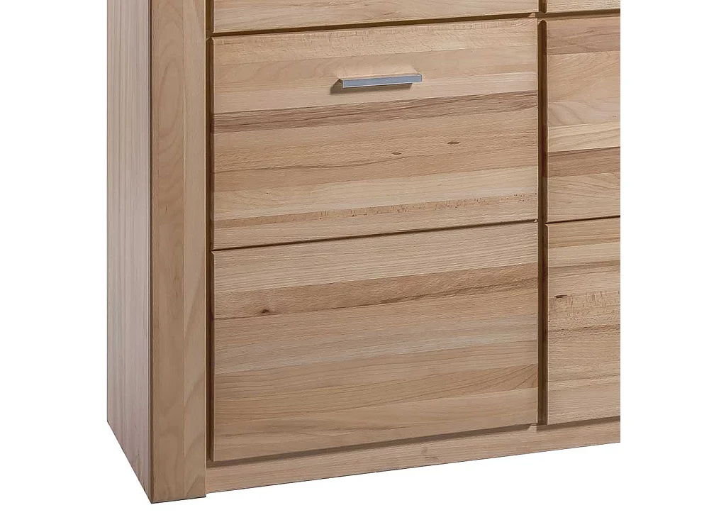 Esszimmer Highboard aus Kernbuche teilmassiv und Glas 140 cm hoch