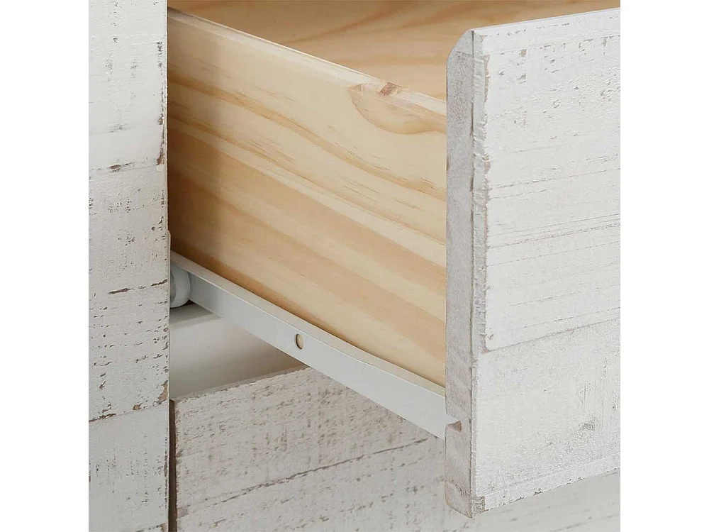 Garderobenkommode in Weiß lasiert Kiefer massiv