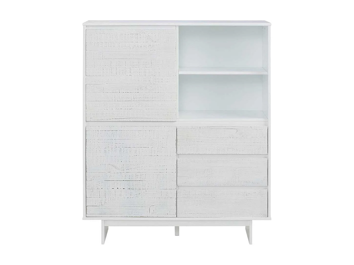 Garderobenkommode in Weiß lasiert Kiefer massiv