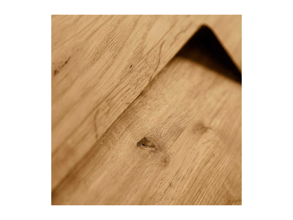 Highboard aus Wildeiche Massivholz und Stahl 140 cm hoch