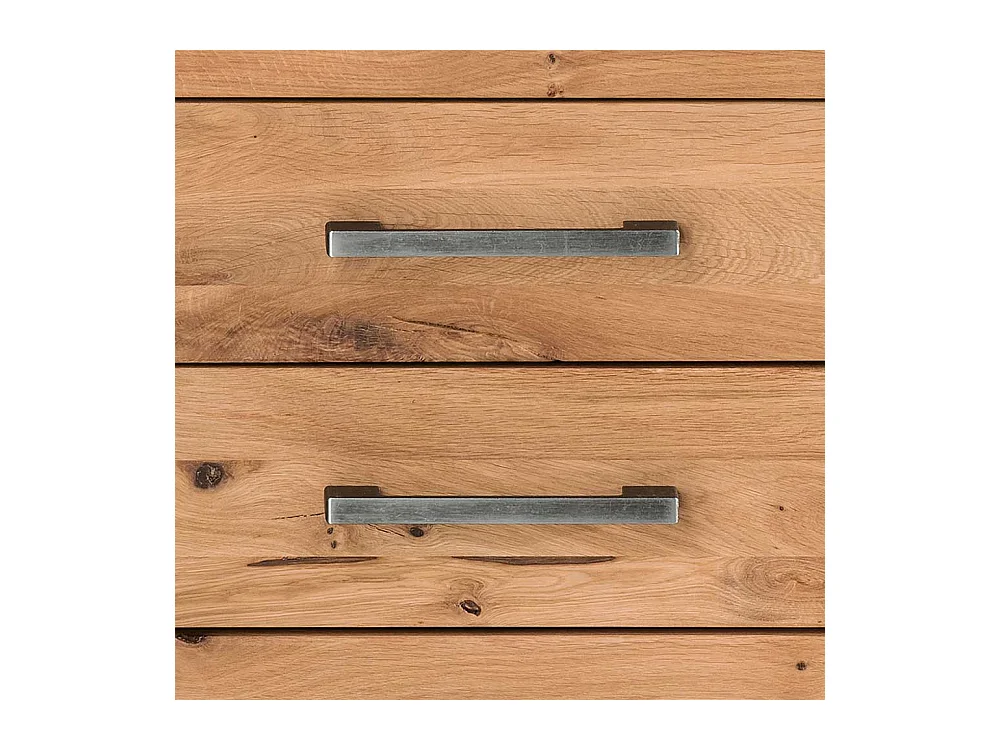 Schubkastenkommode aus Wildeiche & Buche Massivholz Eisen