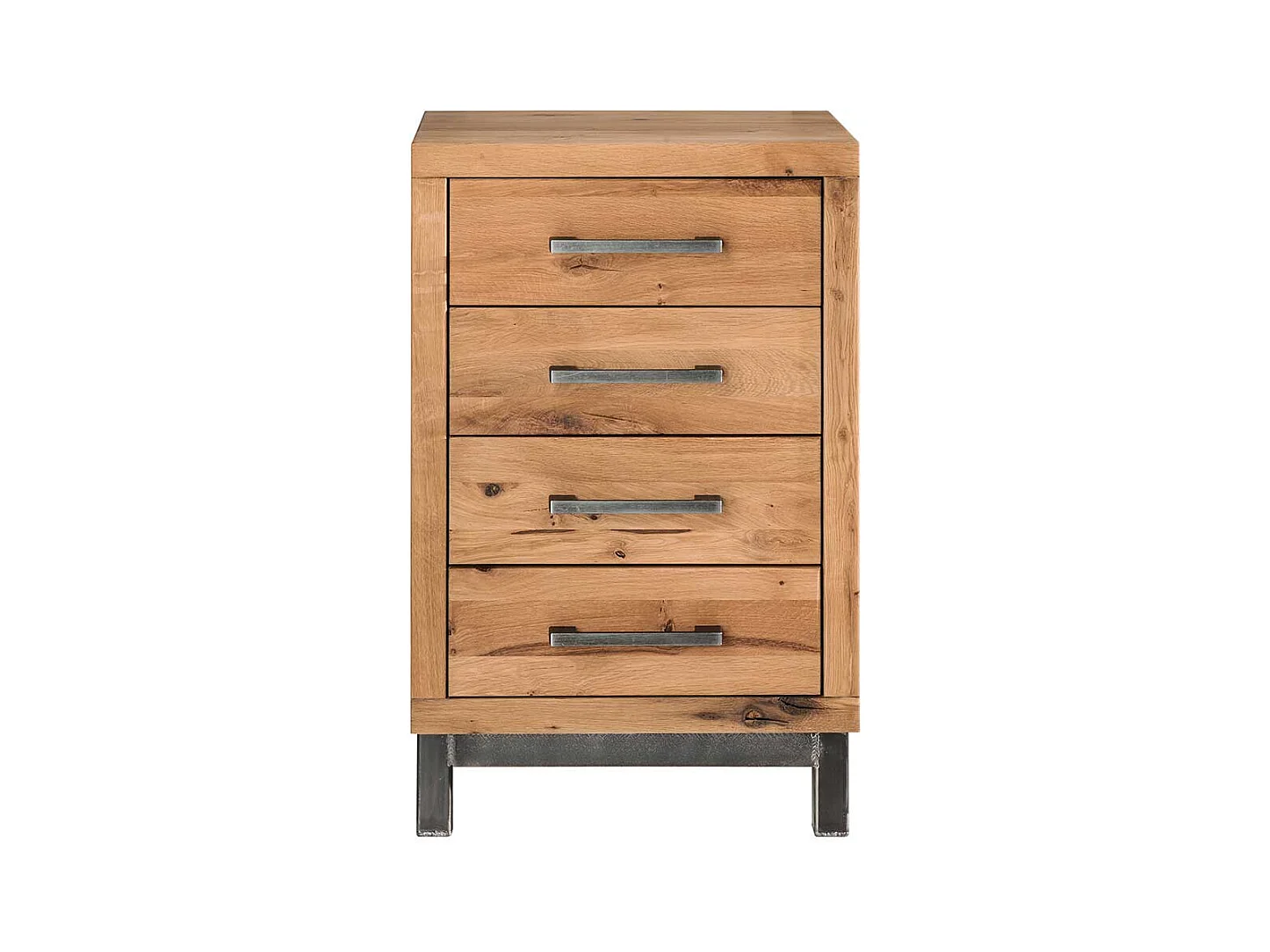 Schubkastenkommode aus Wildeiche & Buche Massivholz Eisen