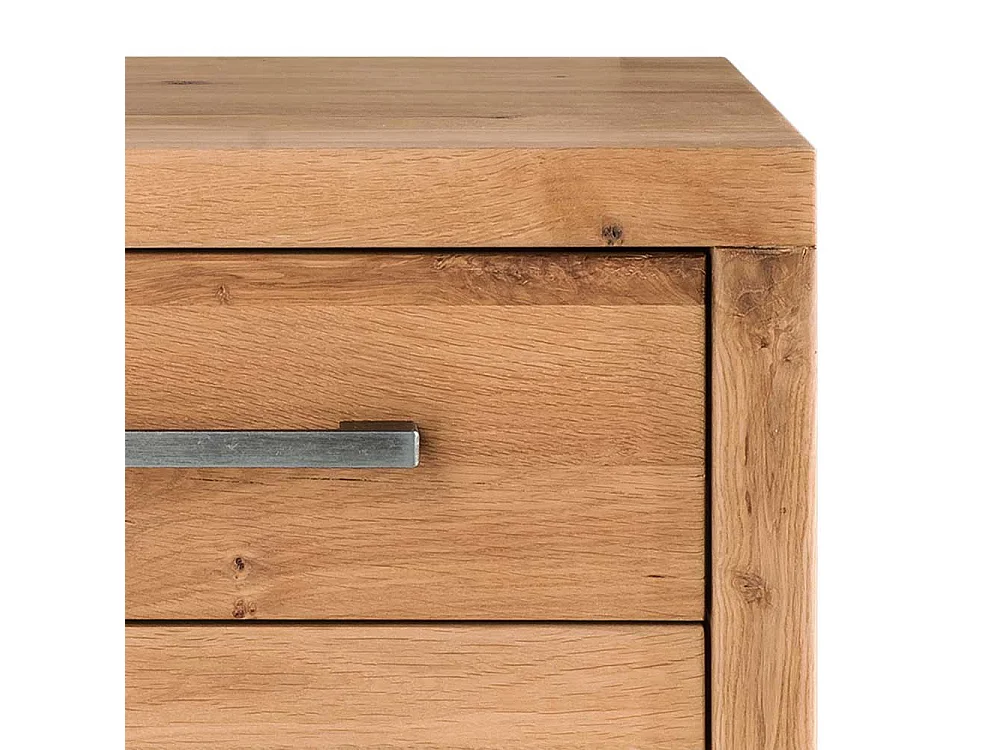 Schubkastenkommode aus Wildeiche & Buche Massivholz Eisen