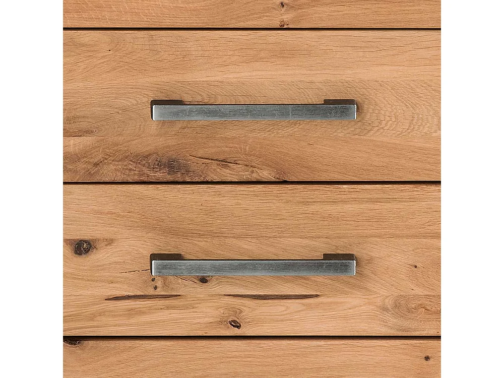 Schubkastenkommode aus Wildeiche & Buche Massivholz Eisen
