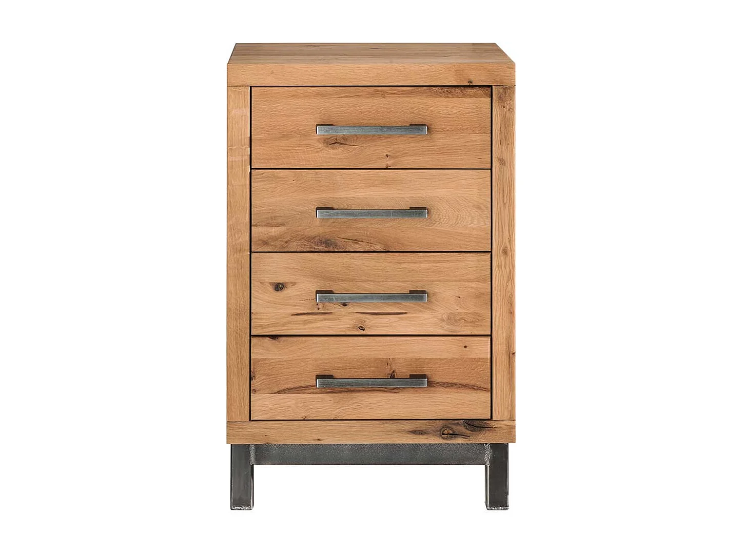 Schubkastenkommode aus Wildeiche & Buche Massivholz Eisen