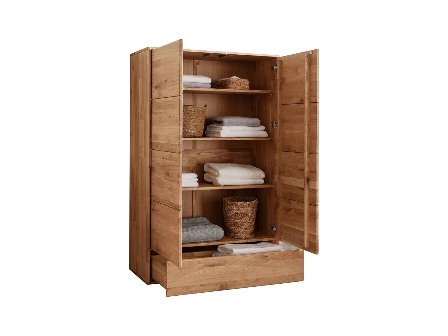 Highboard Wohnzimmerschrank aus Massivholz 2 türig