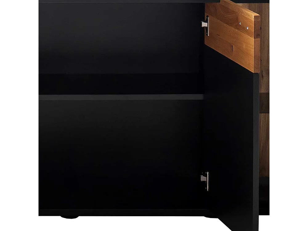 Hochwertiges Esszimmer Highboard in Wildeichefarben Schwarzgrau