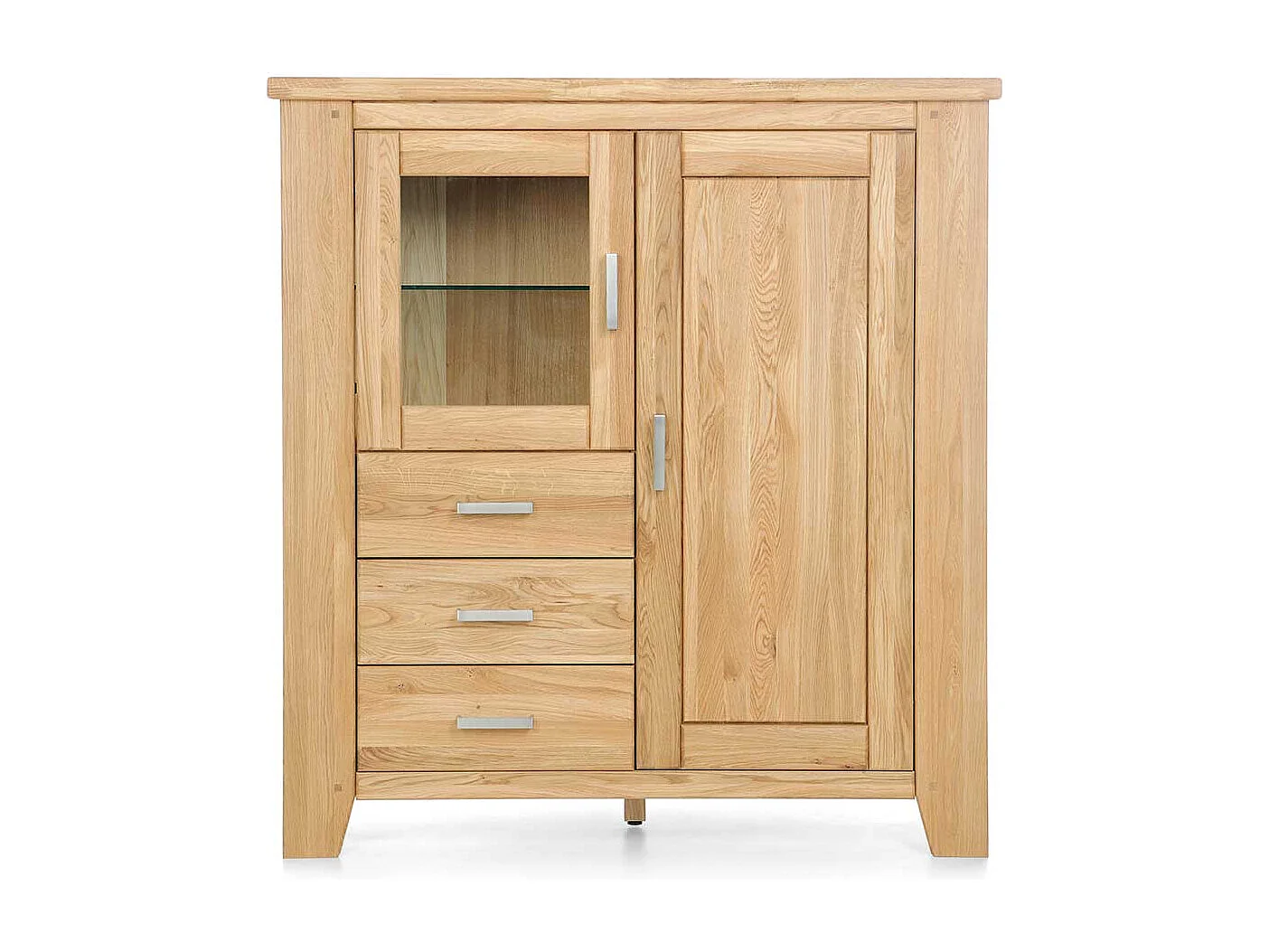 Esszimmer Highboard aus Wildeiche Massivholz Glastür