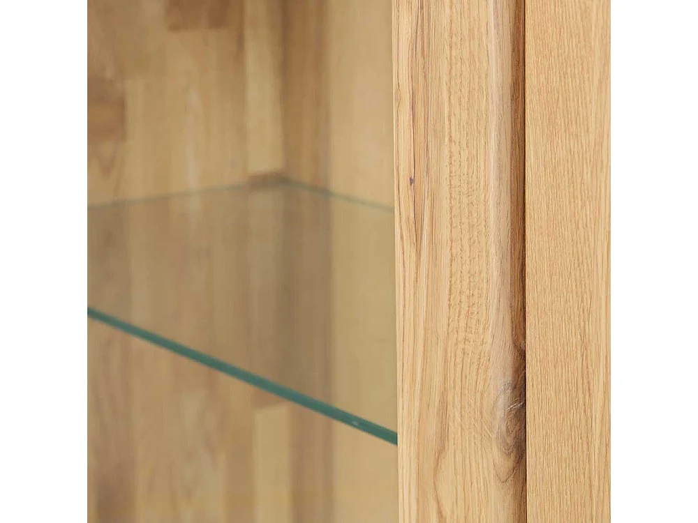 Esszimmer Highboard aus Wildeiche Massivholz Glastür