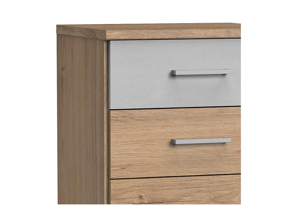 Hochkommode zweifarbig in Eichefarben Beton Lichtgrau