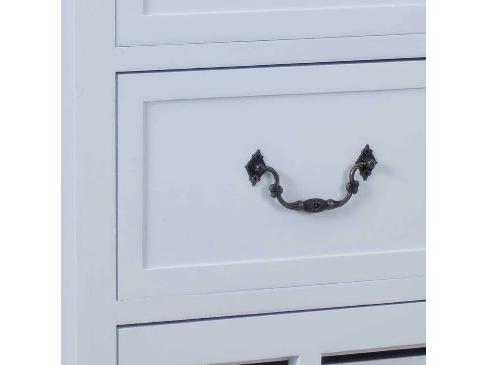 Hochkommode im Shabby Chic Design Weiß Grau