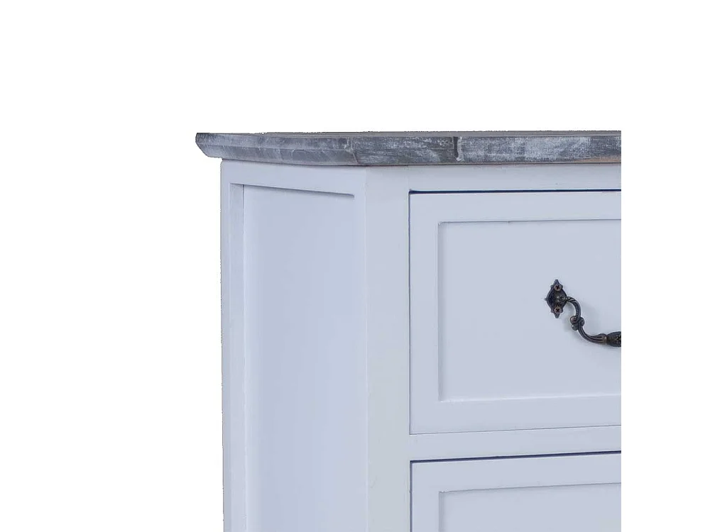 Hochkommode im Shabby Chic Design Weiß Grau