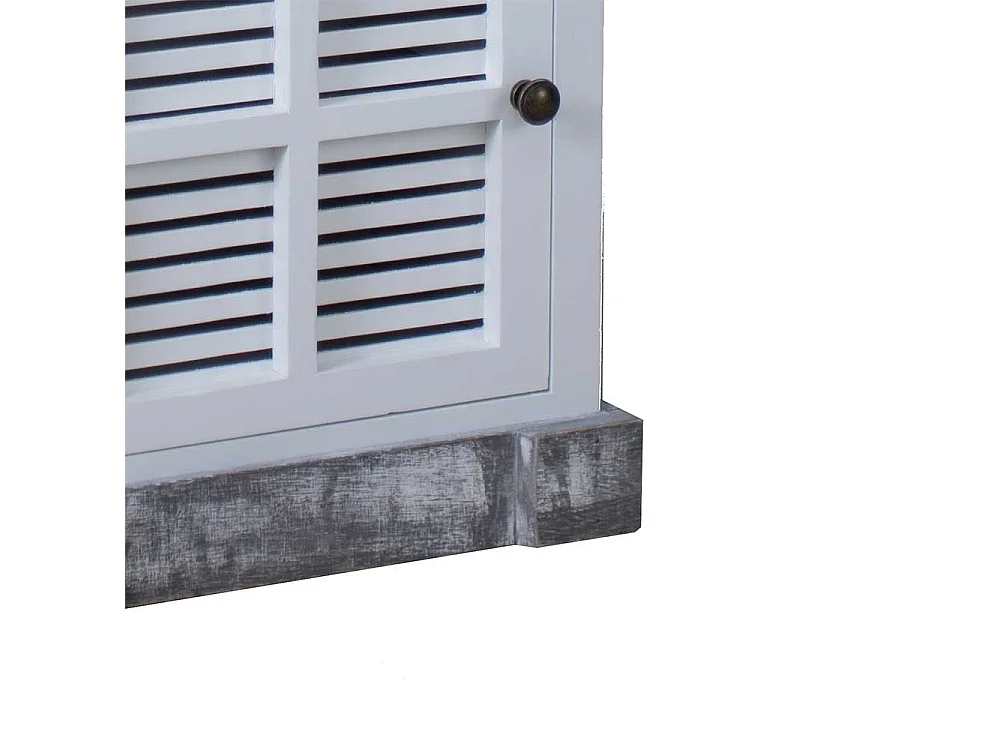 Hochkommode im Shabby Chic Design Weiß Grau