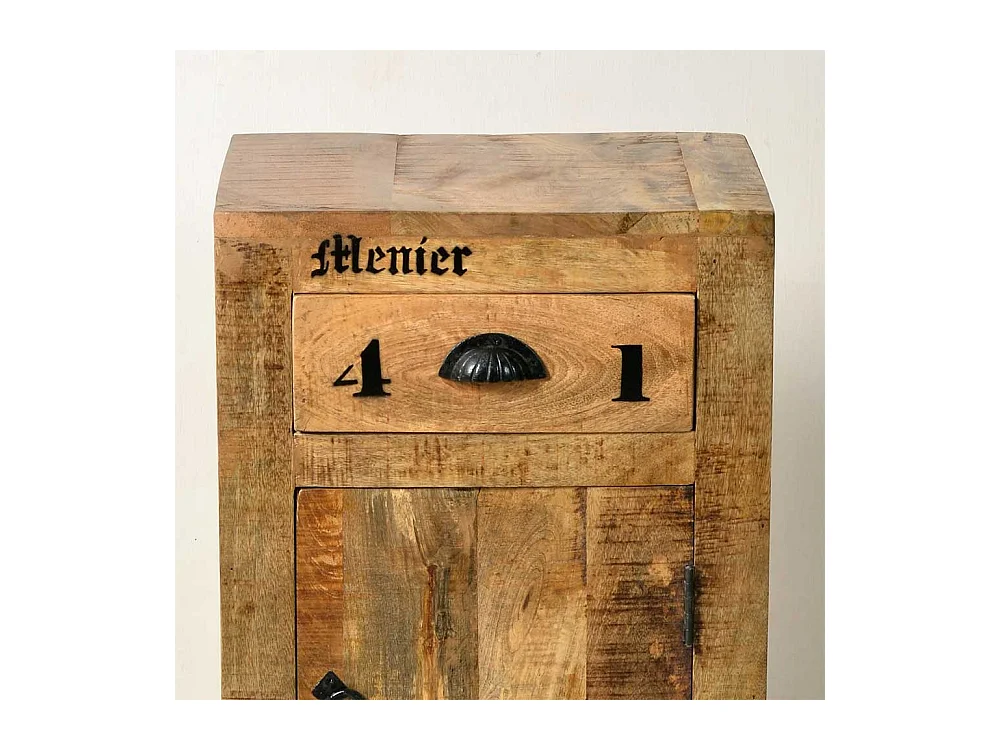 Hochkommode auf Rollen Mangobaum Massivholz