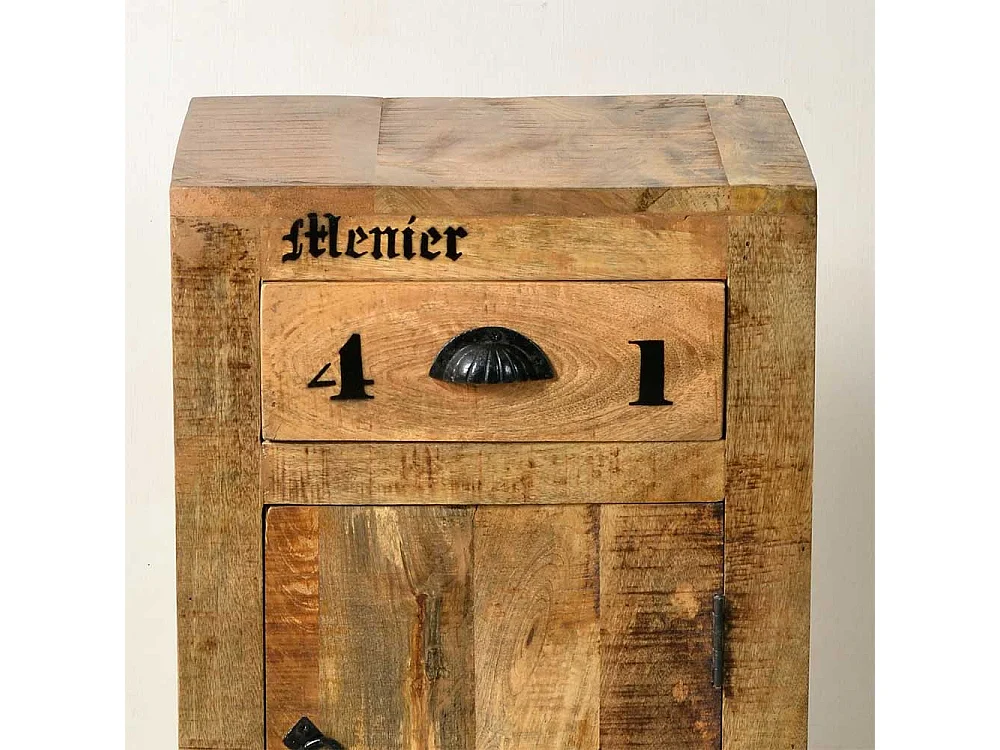 Hochkommode auf Rollen Mangobaum Massivholz