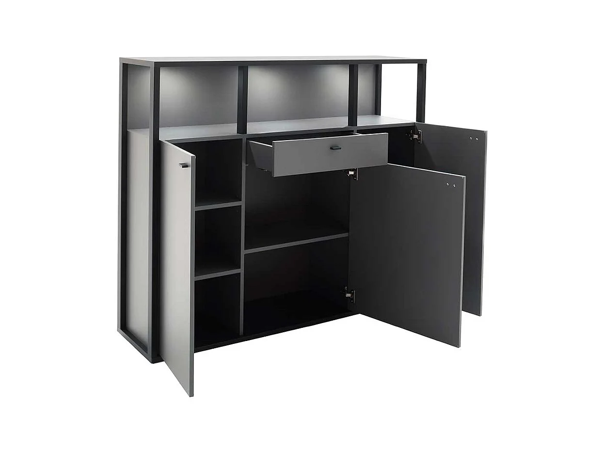 Wohnzimmer Highboard in Grau Anthrazit