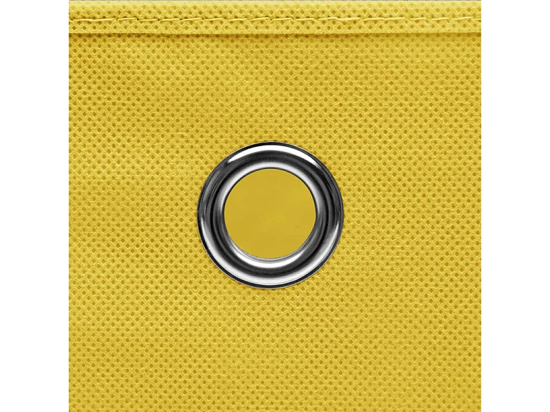 Boîtes de rangement et couvercles 4 pcs Jaune 32x32x32 cm Tissu
