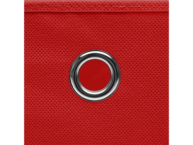 Boîtes de rangement et couvercles 4 pcs Rouge 32x32x32 cm Tissu