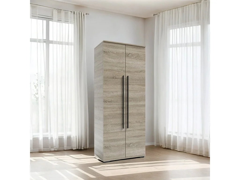 Szafa Otwierana Dwudrzwiowa 80cm x 200cm SONOMA | Półki + Wieszak