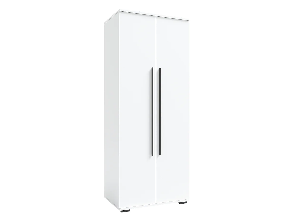 Szafa Otwierana Dwudrzwiowa 80cm x 200cm BIAŁA | Półki + Wieszak
