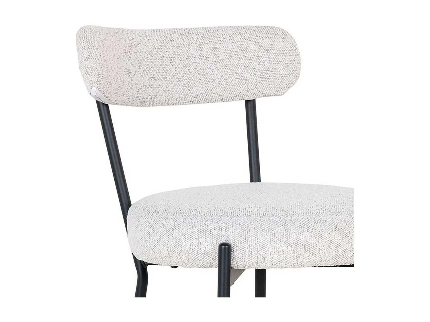 Barstuhl Hochhocher aus Boucle Stoff mit Vierfußgestell aus Metall