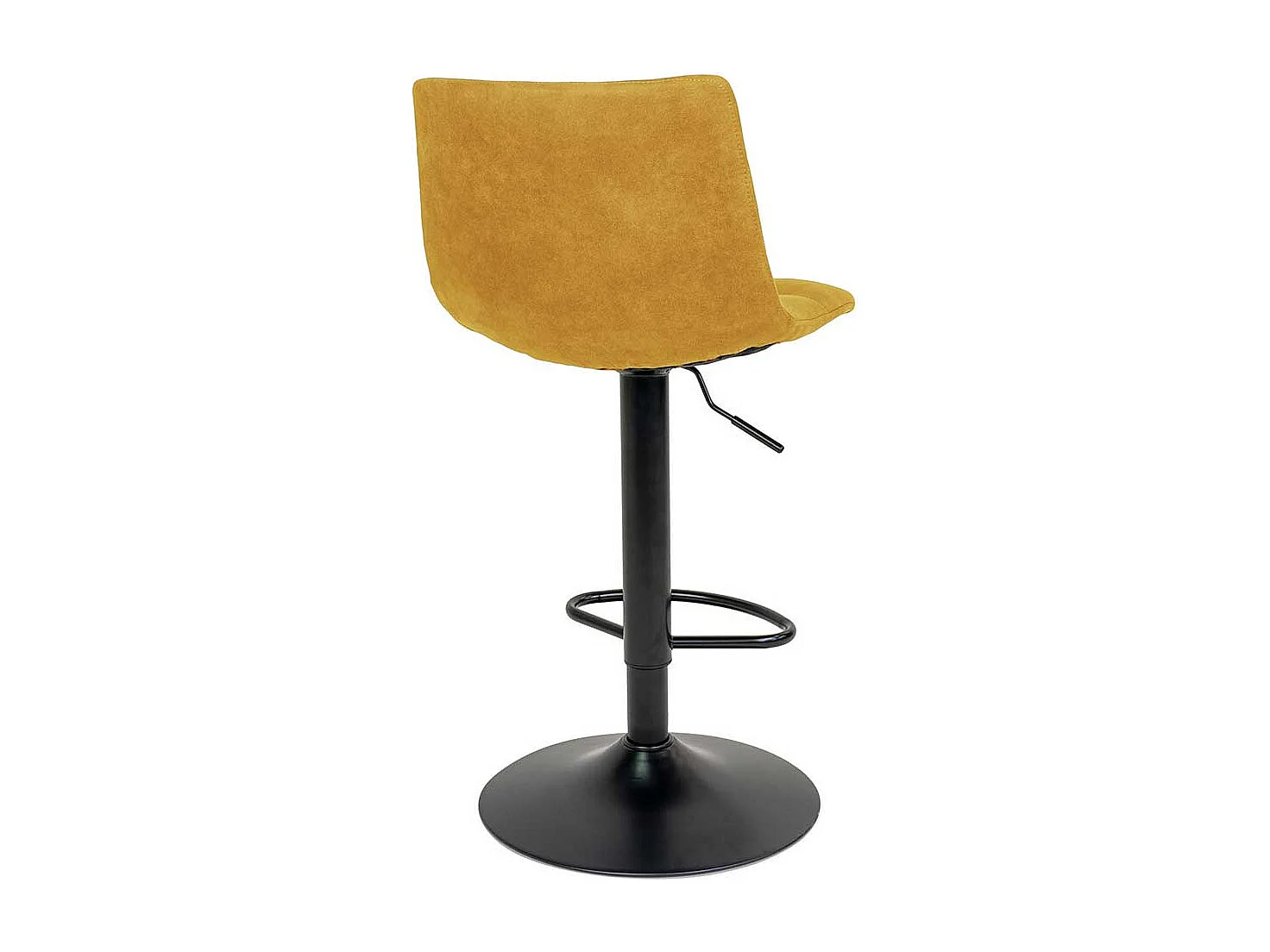 Design Barhocker in Gelb und Schwarz Gasdruck höhenverstellbar (2er Set)