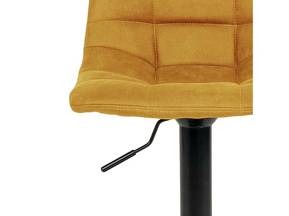 Design Barhocker in Gelb und Schwarz Gasdruck höhenverstellbar (2er Set)