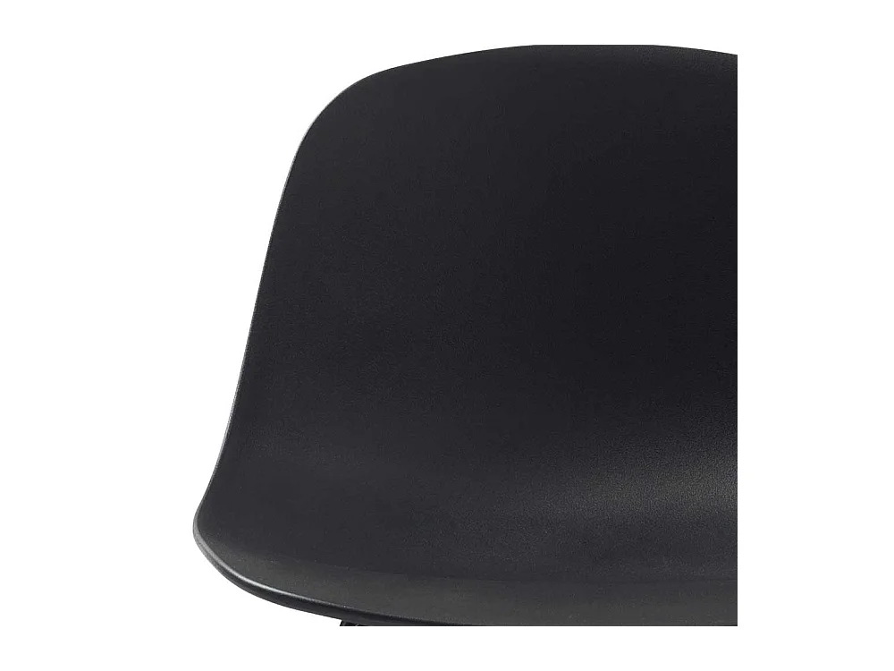 Barhocker in Schwarz Kunststoff Lehne (2er Set)