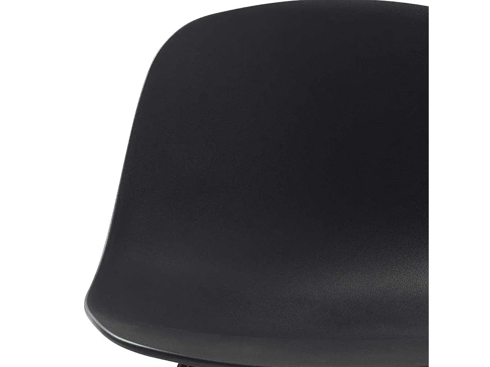 Barhocker in Schwarz Kunststoff Lehne (2er Set)