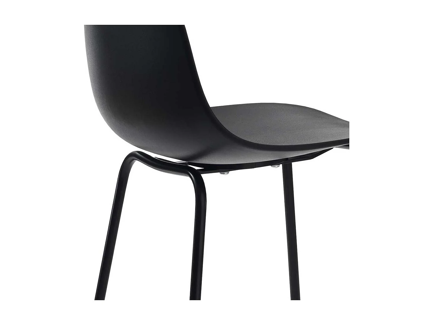 Barhocker in Schwarz Kunststoff Lehne (2er Set)