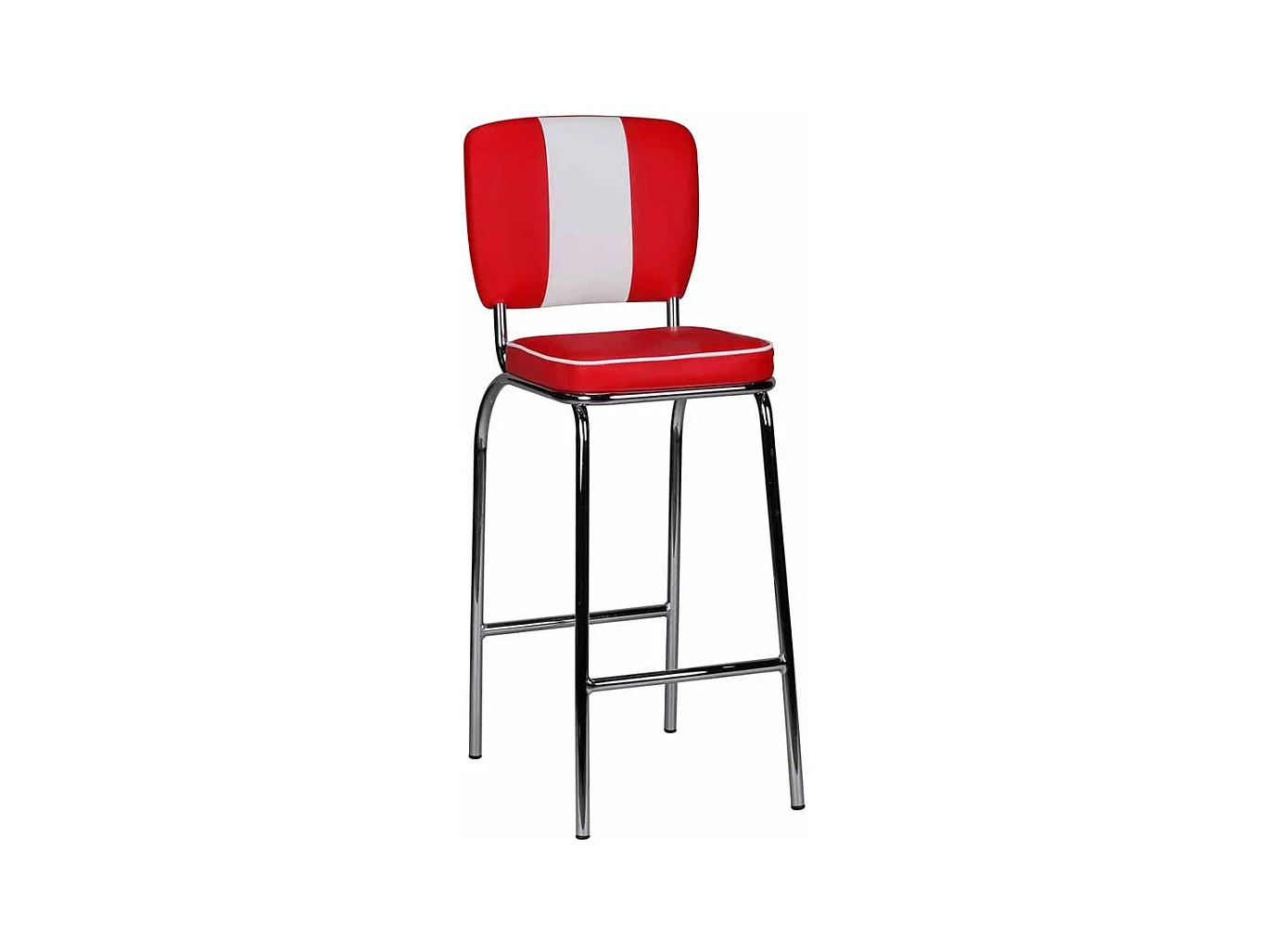 Tresenhocker in Rot Wei� Retro
