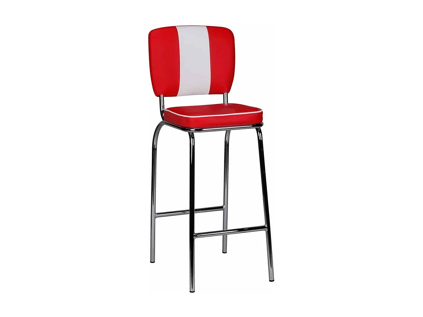 Tresenhocker in Rot Weiß Retro