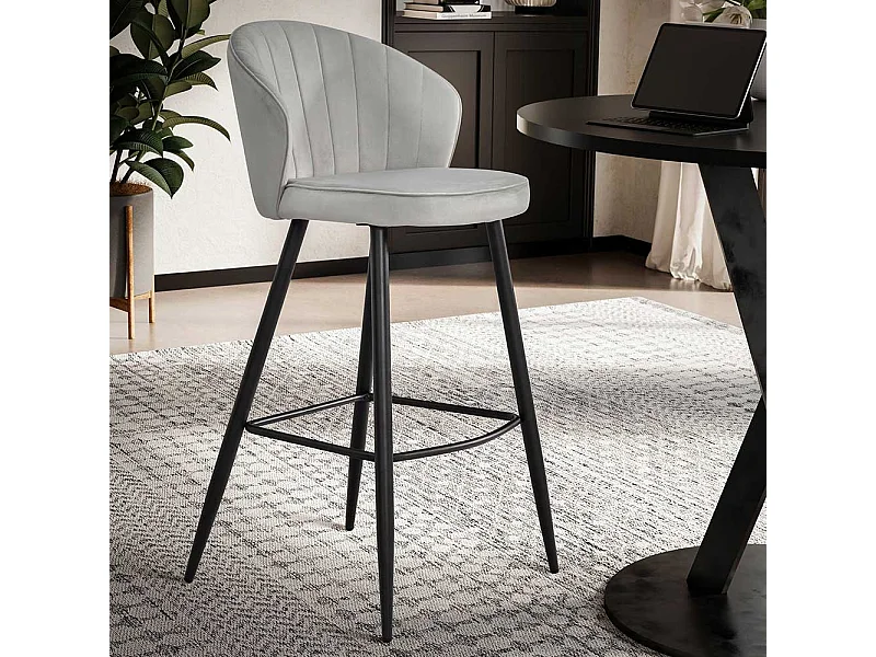 Barhocker Küche Design Barhocker in Grau 70 cm Sitzhöhe (2er Set)