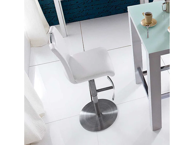 Barstuhl in Weiß mit Griff