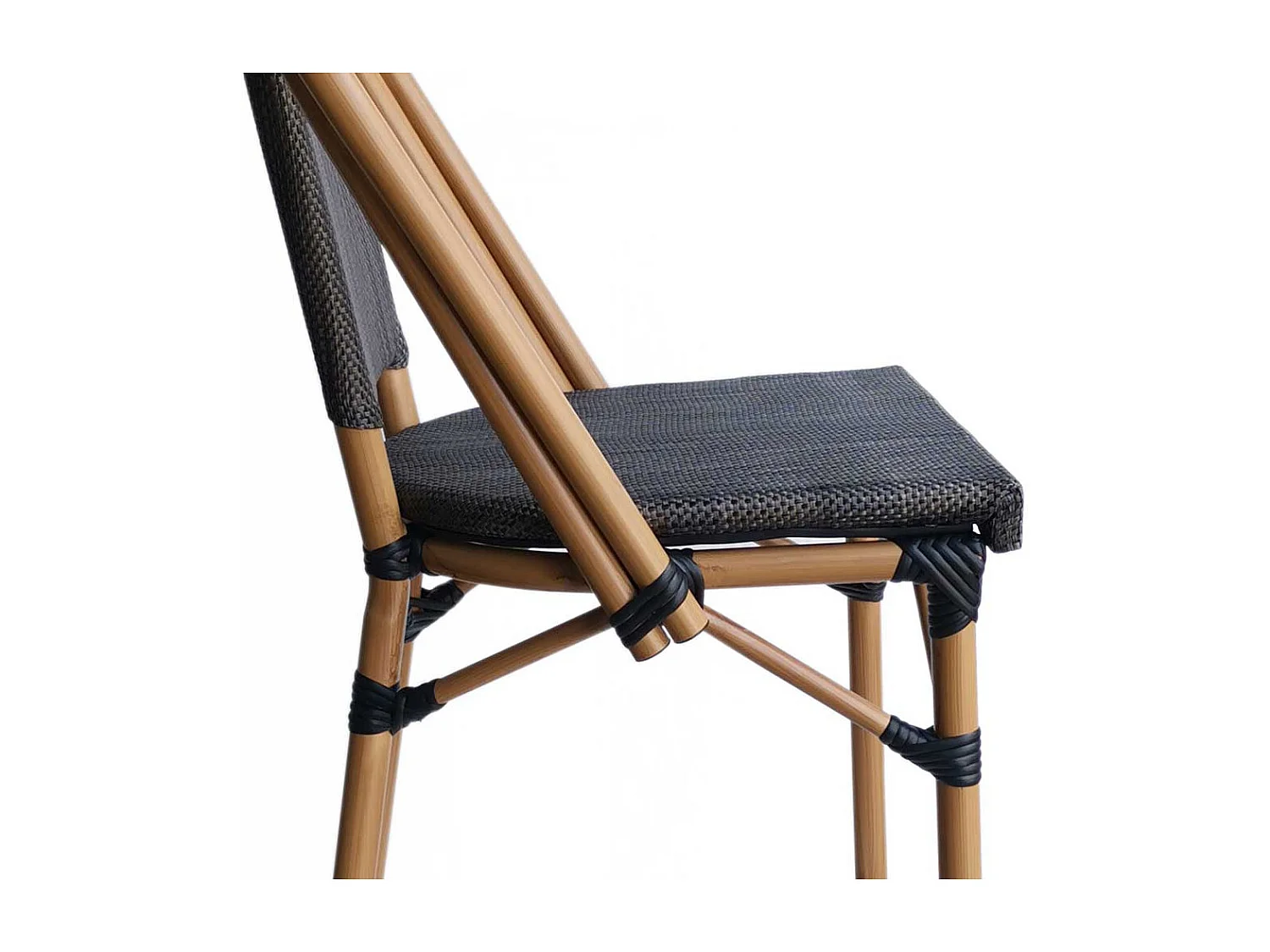 Barstuhl in Schwarzbraun und Beige Retrostil