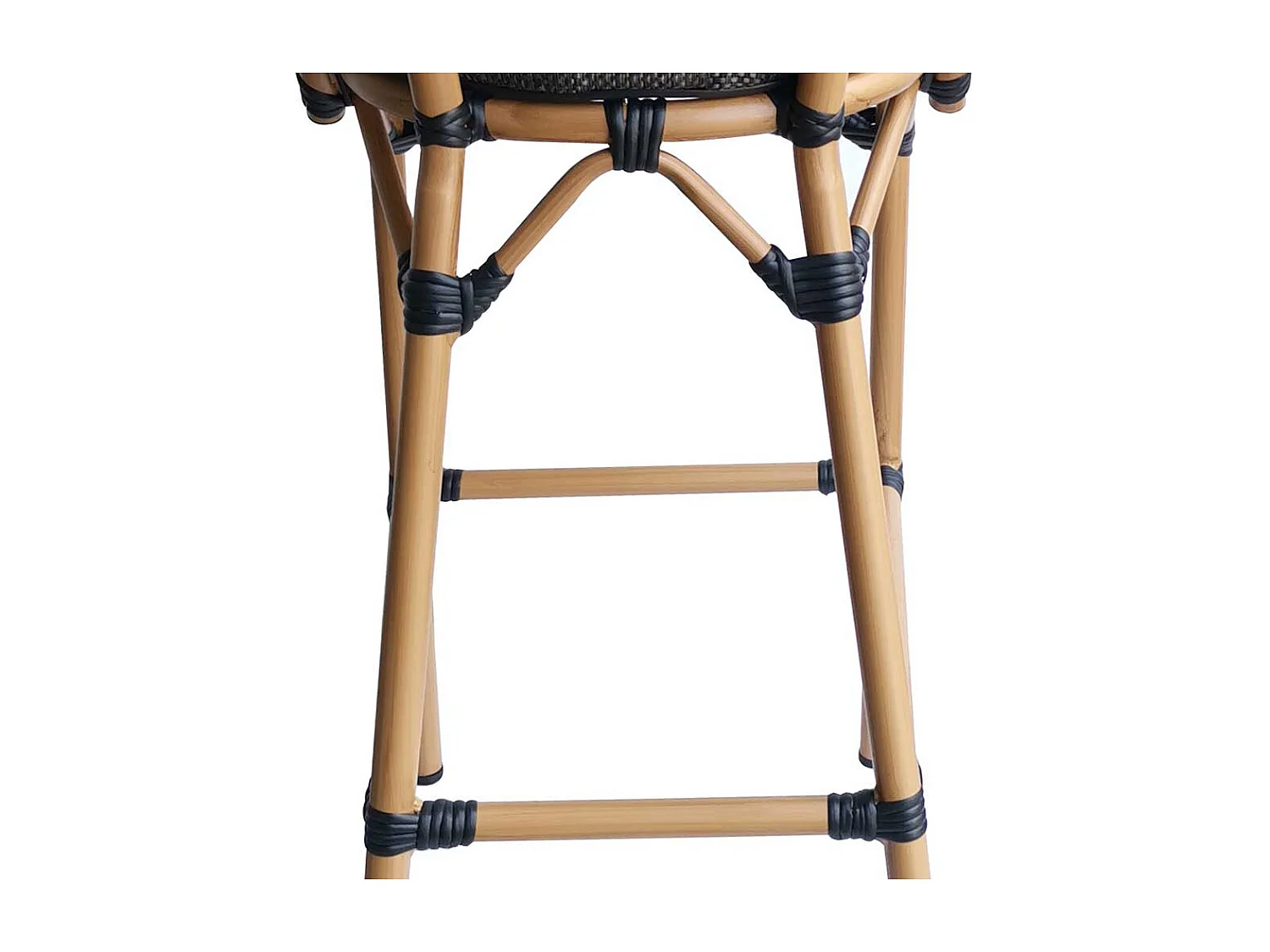 Barstuhl in Schwarzbraun und Beige Retrostil