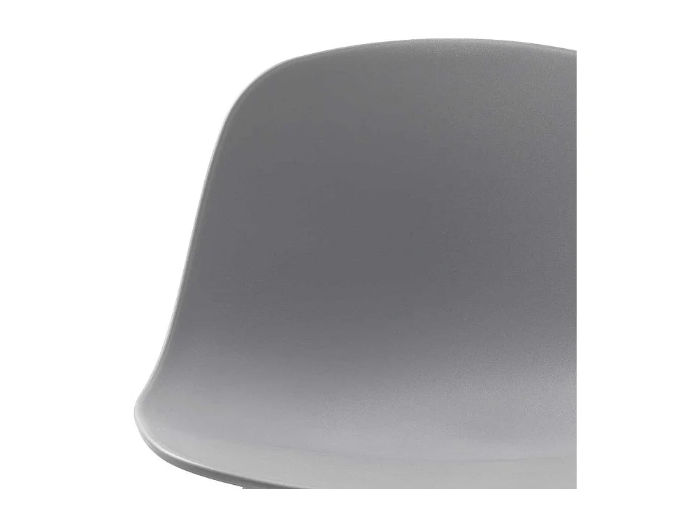 Kunststoff Barstühle in Grau 4-Fuß Gestell aus Metall (2er Set)